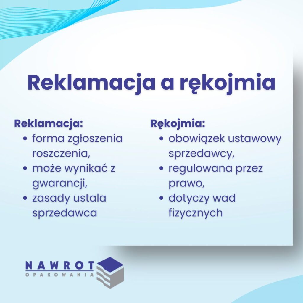 reklamacja a rękojmia czym się różnią